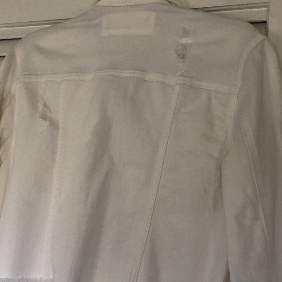 Express Ripped White Denim Jacket - Picture 6 of 6